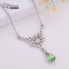 My Shape Triqueta Crystal Tear Drop Necklace Crystal Stone Charms Irish knot Wicca Chain Choker for Women Jewelry
