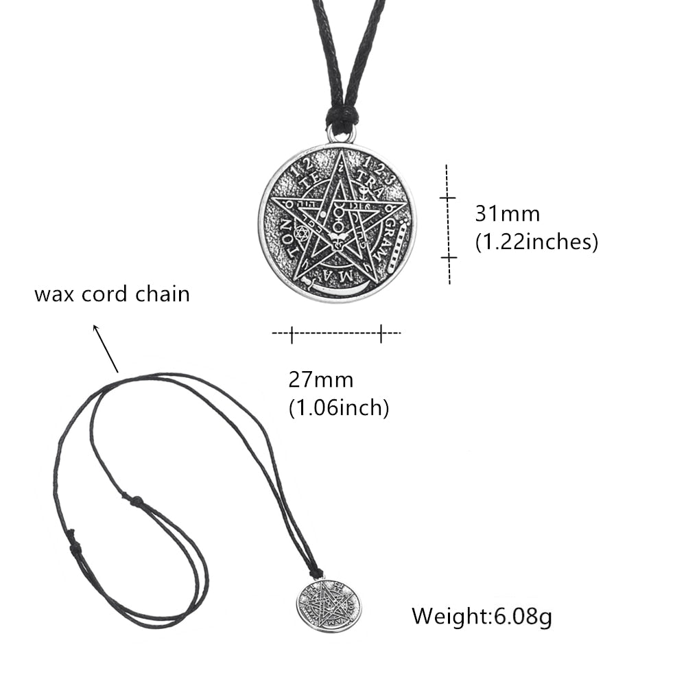 My shape Antique Tetragrammaton Pentacle Pentagram Pendant Charm Necklace Wiccan Talisman Pagen Amulet Jewelry