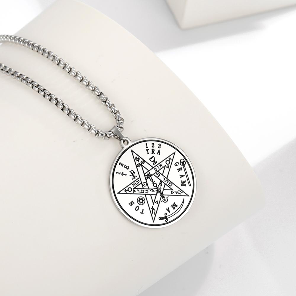 My shape Antique Tetragrammaton Pentacle Pentagram Pendant Charm Necklace Wiccan Talisman Pagen Amulet Jewelry