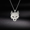 Myshape Wolf Head Stainless Steel Pendant Necklace for Women Men Gold Silver Color Animal Choker Necklaces Jewelry Gifts