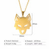 Myshape Wolf Head Stainless Steel Pendant Necklace for Women Men Gold Silver Color Animal Choker Necklaces Jewelry Gifts