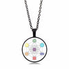 Mysterious Metatron Cube Necklace Jewelry Sacred Geometry Flower of Life Glass Pendant Magic Hexagram Necklaces for Women 2021