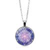 Mysterious Metatron Cube Necklace Jewelry Sacred Geometry Flower of Life Glass Pendant Magic Hexagram Necklaces for Women 2021
