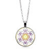 Mysterious Metatron Cube Necklace Jewelry Sacred Geometry Flower of Life Glass Pendant Magic Hexagram Necklaces for Women 2021