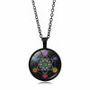 Mysterious Metatron Cube Necklace Jewelry Sacred Geometry Flower of Life Glass Pendant Magic Hexagram Necklaces for Women 2021