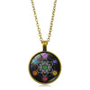 Mysterious Metatron Cube Necklace Jewelry Sacred Geometry Flower of Life Glass Pendant Magic Hexagram Necklaces for Women 2021