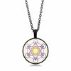 Mysterious Metatron Cube Necklace Jewelry Sacred Geometry Flower of Life Glass Pendant Magic Hexagram Necklaces for Women 2021