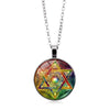 Mysterious Metatron Cube Necklace Jewelry Sacred Geometry Flower of Life Glass Pendant Magic Hexagram Necklaces for Women 2021