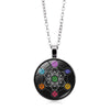 Mysterious Metatron Cube Necklace Jewelry Sacred Geometry Flower of Life Glass Pendant Magic Hexagram Necklaces for Women 2021