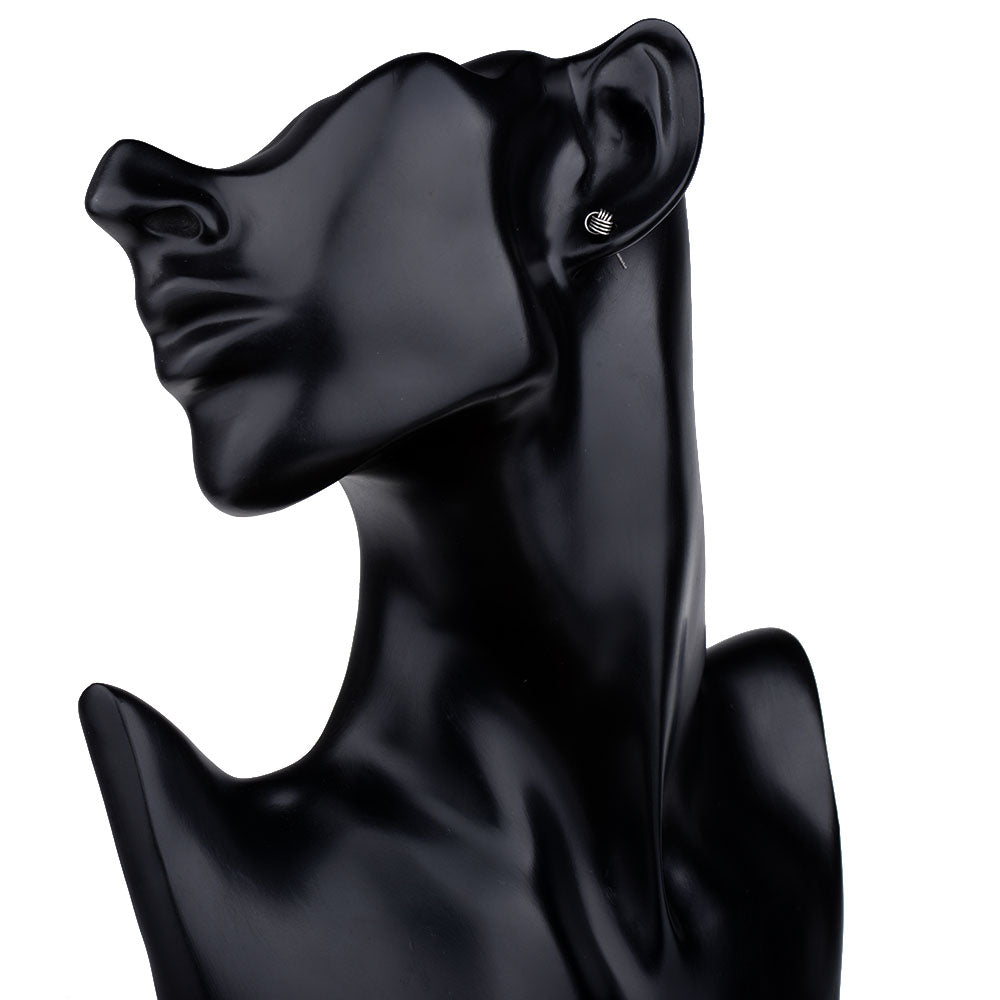 Real 925 Sterling Silver Cute 5mm 7mm Ball Of Yarn Vintage Small Stud Earrings Jewelry Gift for Woman Girl