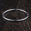 Real 999 Fine Silver Trendy Casual Sporty Glossy Cylinder Round Circle Bangle Bracelet Jewelry Gift for Woman Girl
