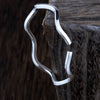 Real 999 Fine Silver Trendy Casual Sporty Waves Bangle Bracelet Jewelry Gift for Woman Girl