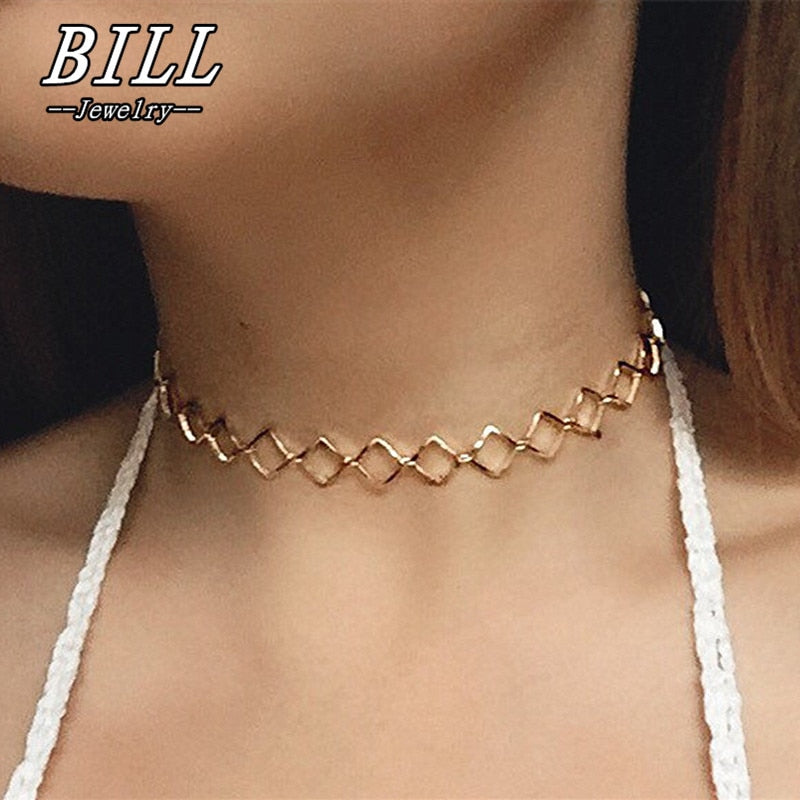 N1085 Minimalist Choker Necklaces Women Geometric Clavicle Collares Gothic Jewelry Bijoux Colier Necklace European NEW