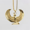 Fashion Single Delicate Egyptian Engraving Ankh Cross Pendant Necklace Men's Gold Color Punk Corss Chain Necklace Jewelry