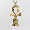 Fashion Single Delicate Egyptian Engraving Ankh Cross Pendant Necklace Men's Gold Color Punk Corss Chain Necklace Jewelry