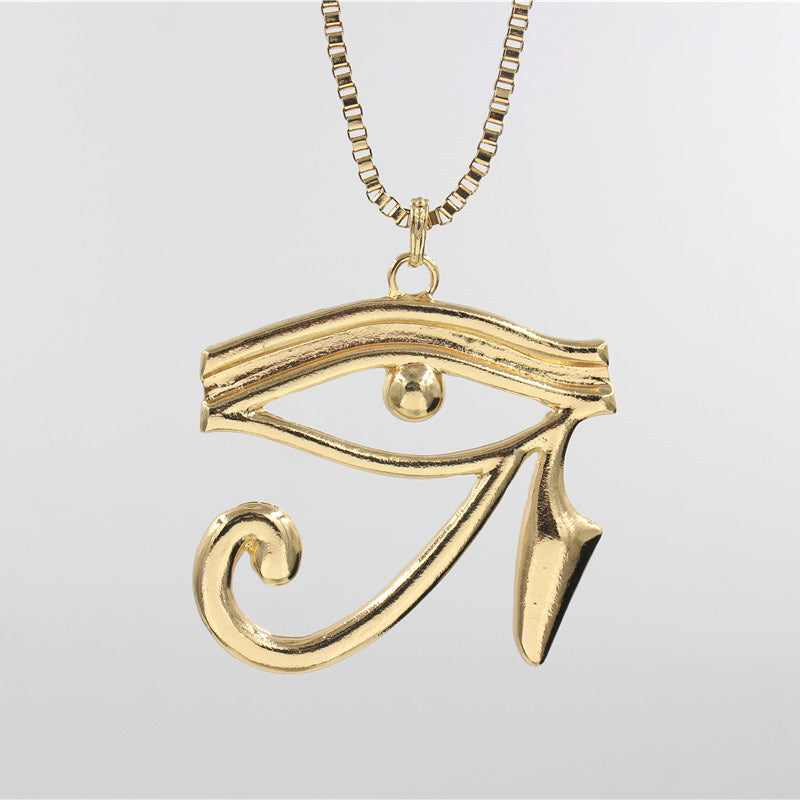 Fashion Single Delicate Egyptian Engraving Ankh Cross Pendant Necklace Men's Gold Color Punk Corss Chain Necklace Jewelry
