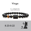 8mm Black Stone Beads 12 constellation couple Bracelet Men Bracelets For Women Pulseras Masculina Hombre Man Mens Jewellery