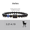 8mm Black Stone Beads 12 constellation couple Bracelet Men Bracelets For Women Pulseras Masculina Hombre Man Mens Jewellery