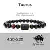8mm Black Stone Beads 12 constellation couple Bracelet Men Bracelets For Women Pulseras Masculina Hombre Man Mens Jewellery