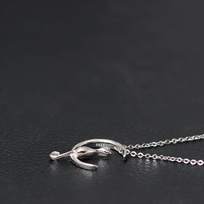 NEW 925 Sterling Silver Necklaces Women Cute Cat Long Chain Animal Moon Pendant Necklace Decoration Trendy Fine Jewelry YN10