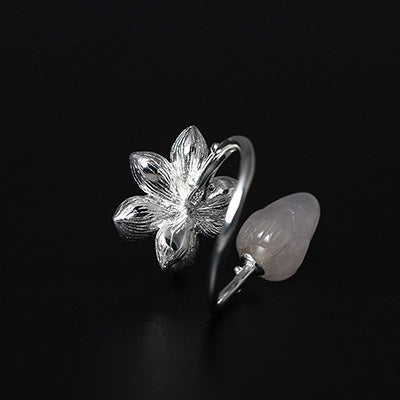 NEW 925 Sterling Silver Ring For Women Joint Ring Simple Vintage Lotus Crystal Ring Female Jade Wedding Fine Jewelry YR7