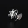 NEW 925 Sterling Silver Ring For Women Joint Ring Simple Vintage Lotus Crystal Ring Female Jade Wedding Fine Jewelry YR7