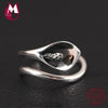 NEW 925 Sterling Silver Rings For Women Handemade Wedding Original Calla Lily Flowers Open Finger Ring Trendy Fine Jewelry YR28