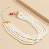Chocker High-end Baroque Ruby Pendant Bead Set Clavicle Chain Retro Ethnic Gemstone Woemn's Neck Chain Unique Trinket