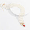Chocker High-end Baroque Ruby Pendant Bead Set Clavicle Chain Retro Ethnic Gemstone Woemn's Neck Chain Unique Trinket