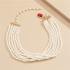 Chocker High-end Baroque Ruby Pendant Bead Set Clavicle Chain Retro Ethnic Gemstone Woemn's Neck Chain Unique Trinket