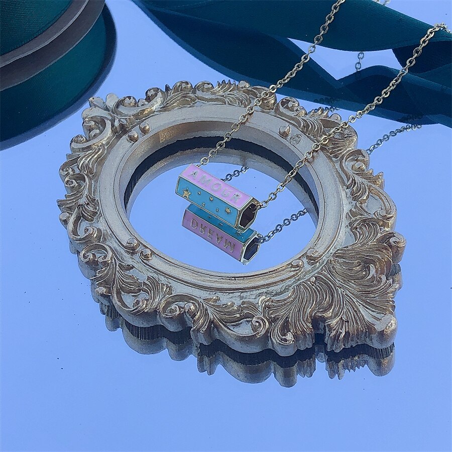 Copper Punk Link Chain Necklace Heart Turkish Evil Eye Pendant Charm Necklace Neck Decoration for Women Female Jewelry