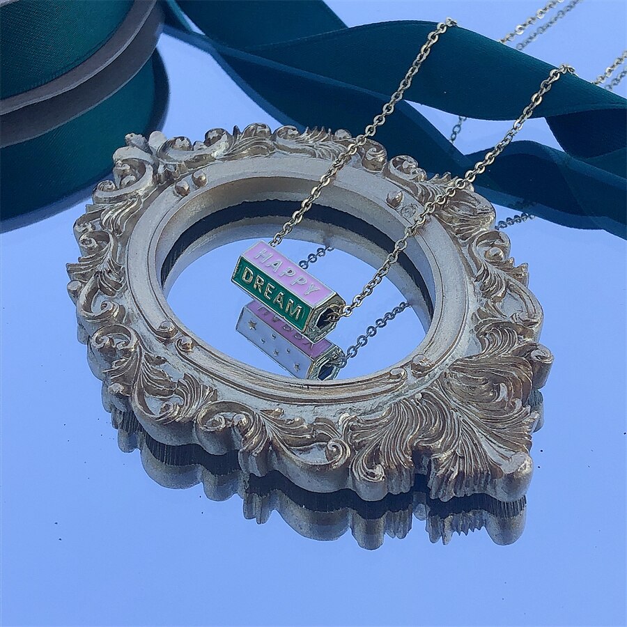 Copper Punk Link Chain Necklace Heart Turkish Evil Eye Pendant Charm Necklace Neck Decoration for Women Female Jewelry