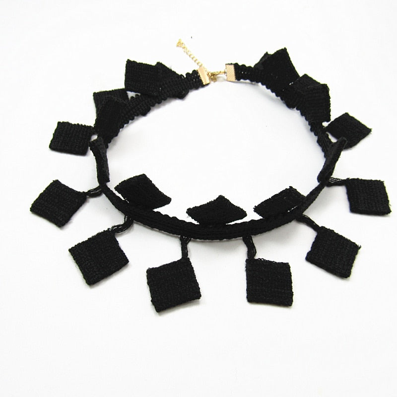 Cosplay  Black Lace Tassel Necklace Rock Punk Women's Party Gift