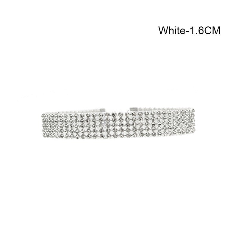 Crystal Rhinestone Choker Necklace Women Wedding Accessories Silver Color Chain Punk Gothic Chokers Jewelry Collier Femme