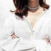 Crystal Rhinestone Choker Necklace Women Wedding Accessories Silver Color Chain Punk Gothic Chokers Jewelry Collier Femme