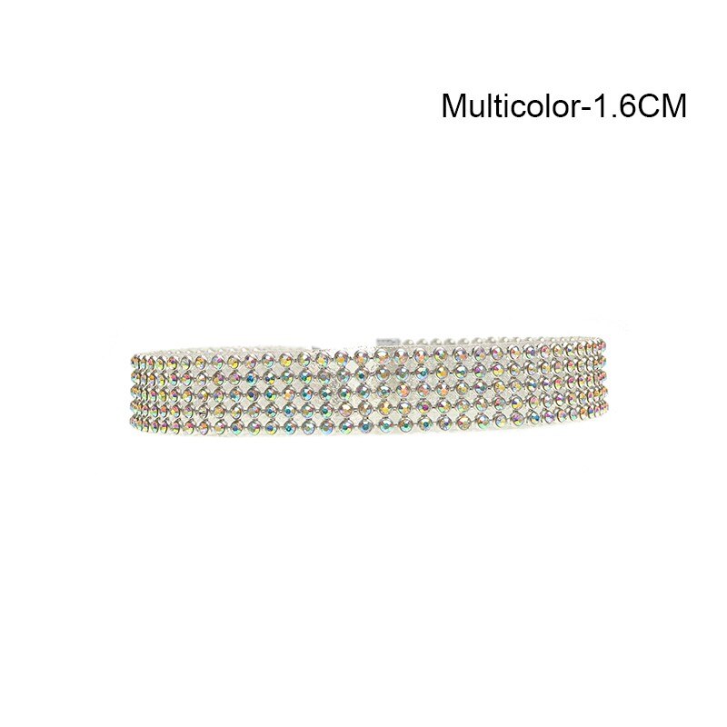 Crystal Rhinestone Choker Necklace Women Wedding Accessories Silver Color Chain Punk Gothic Chokers Jewelry Collier Femme