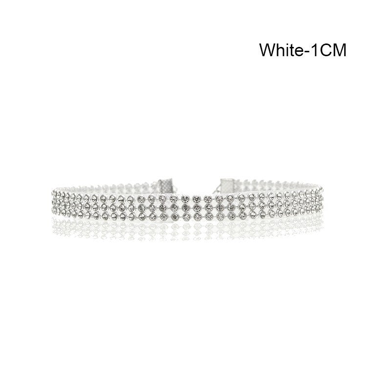 Crystal Rhinestone Choker Necklace Women Wedding Accessories Silver Color Chain Punk Gothic Chokers Jewelry Collier Femme