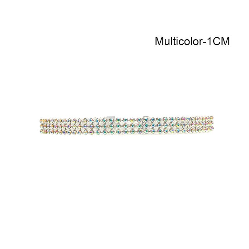 Crystal Rhinestone Choker Necklace Women Wedding Accessories Silver Color Chain Punk Gothic Chokers Jewelry Collier Femme