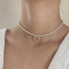 Elegant Pearl Choker Necklaces Small Heart Wedding Necklace For Women Bead Chain Minimalist Jewelry On The Neck 2021 Chocker