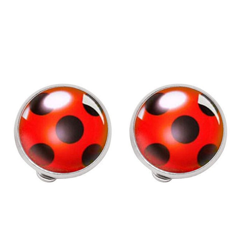 Ear Clip Earrings for Women Anime Jewelry Cosplay Circle and Ladies Polka Dot Cute Clip on Earrings Girls Party Gift