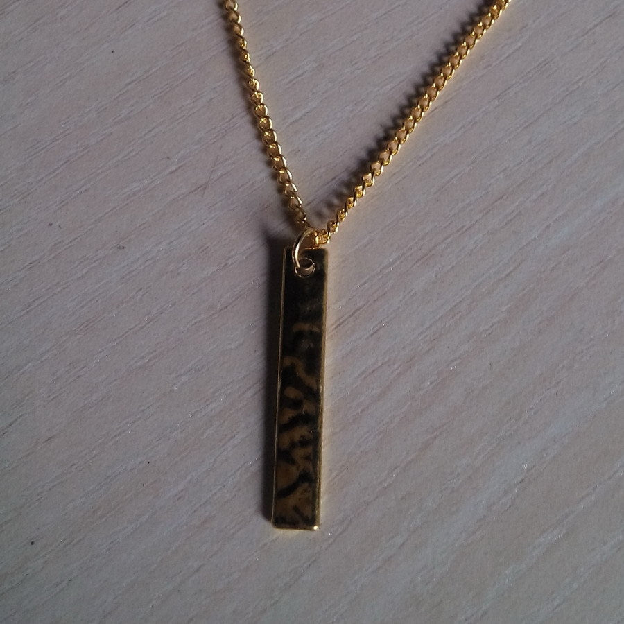 NEW Gold Silver Bar Vertical Dainty Geometric Necklace Simple Minimalist Jewelry