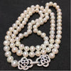 sell 8-9mm 60cm white natural freshwater pearl necklace long sweater chain jewelry