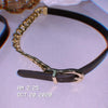Japan Harajuku Punk Hip Hop Imitation Metal Flat Buckle Belt Choker Collar Cool Girl Jewelry Neckband for Women Party Gift