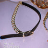 Japan Harajuku Punk Hip Hop Imitation Metal Flat Buckle Belt Choker Collar Cool Girl Jewelry Neckband for Women Party Gift