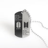 Kpop Stainless Steel Letter ARMY Pendant Necklaces Dog Tag Neutral Necklace Boy Girl Minimalist Jewelry Collier Femme Collar