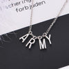 Kpop Stainless Steel Letter ARMY Pendant Necklaces Dog Tag Neutral Necklace Boy Girl Minimalist Jewelry Collier Femme Collar