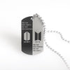 Kpop Stainless Steel Letter ARMY Pendant Necklaces Dog Tag Neutral Necklace Boy Girl Minimalist Jewelry Collier Femme Collar