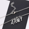 Kpop Stainless Steel Letter ARMY Pendant Necklaces Dog Tag Neutral Necklace Boy Girl Minimalist Jewelry Collier Femme Collar