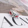 Retro Cute Simple Design Owl Ring Multicolor Eyes Silver Color Men Women Engagement Wedding Rings Jewelry Gifts Resizable