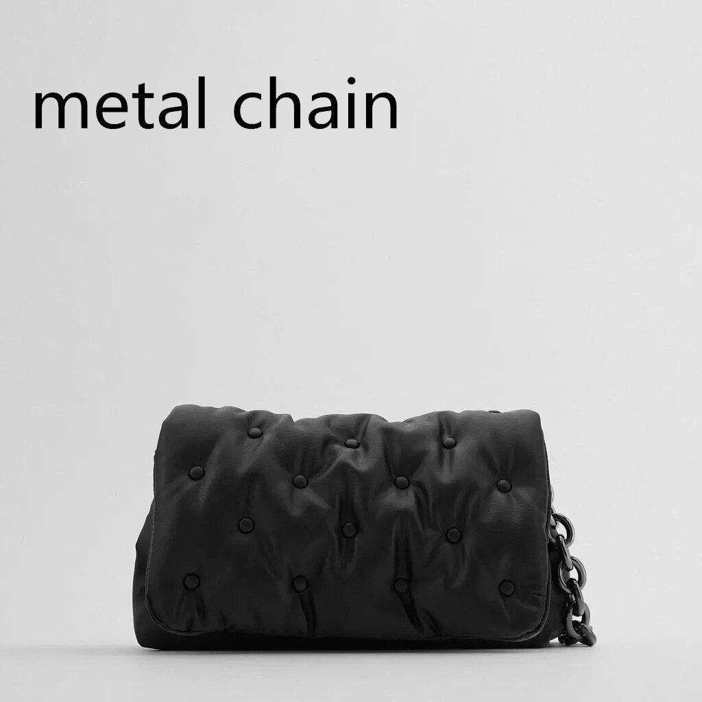 Solid Color metal chain PU Leather Crossbody Bags 2022 Designer Crossbody bag Lady Shoulder Messenger Bag Purse Bolso Mujer